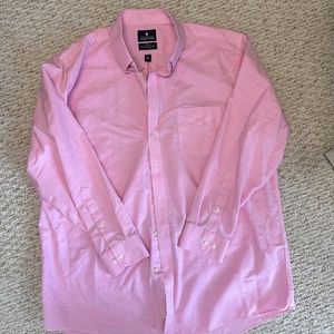 Men's Stafford Oxford pink button down dress shirt.